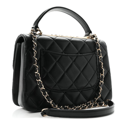 Chanel Lambskin Quilted Small Trendy CC Chain Dual Handle Flap Bag Black 3 of 11