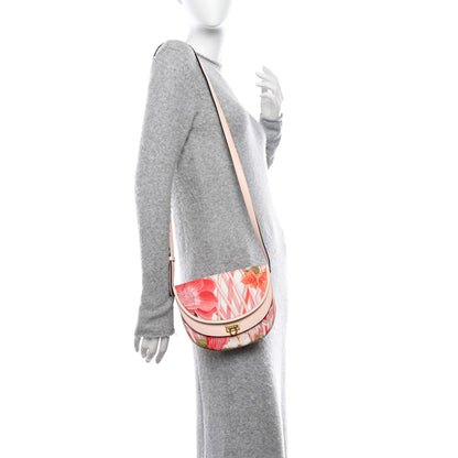 Salvatore Ferragamo SALVATORE FERRAGAMO Nylon Calfskin Vimini Travel Crossbody Bag Pink Lemonade 2 of 10