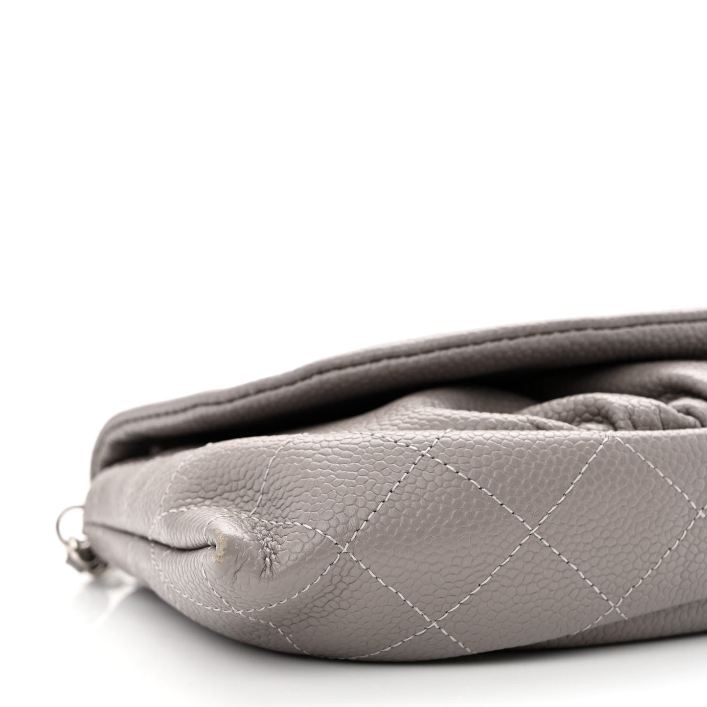 Caviar Half Moon Wallet On Chain WOC Light Grey