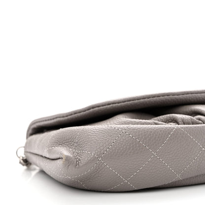 Chanel Caviar Half Moon Wallet On Chain WOC Light Grey 10 of 12