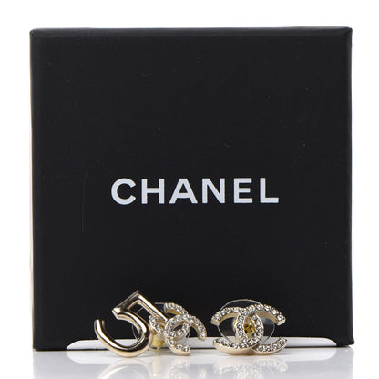Chanel Crystal CC No 5 Earrings Gold 5 of 5