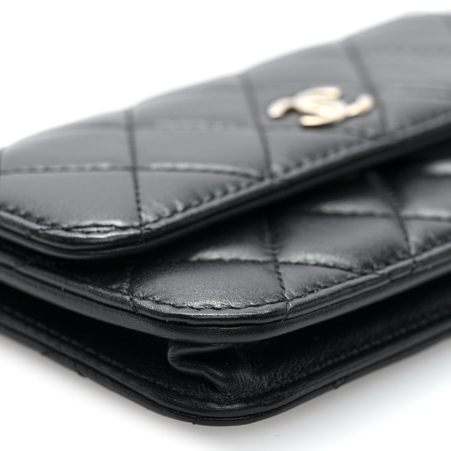 Chanel Calfskin Quilted Maxi Pearls Clutch With Chain Black 9 of 10