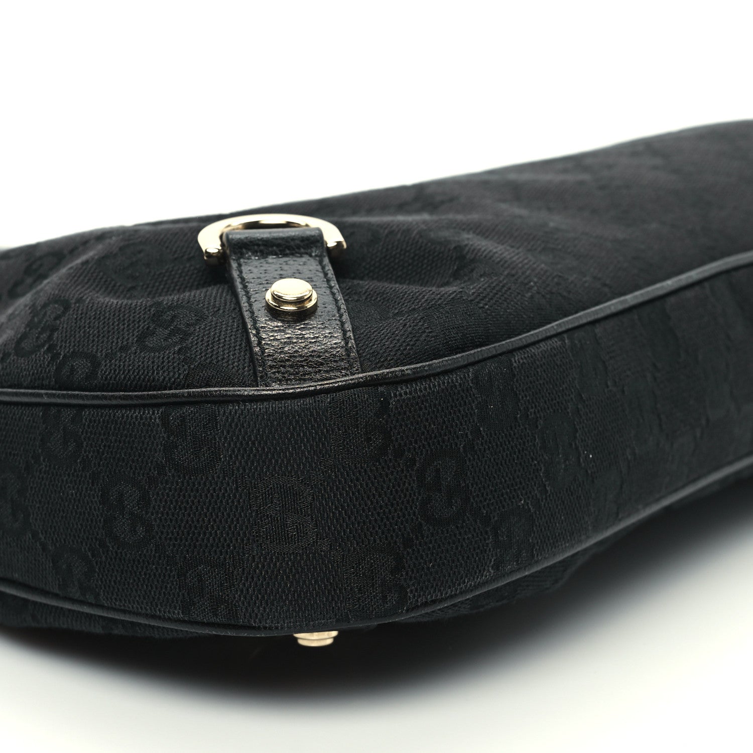 Gucci Denim Monogram Abbey D Ring Hobo Black 9 of 13