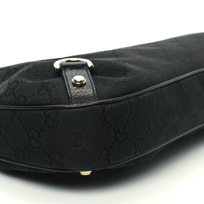 Gucci Denim Monogram Abbey D Ring Hobo Black 9 of 13