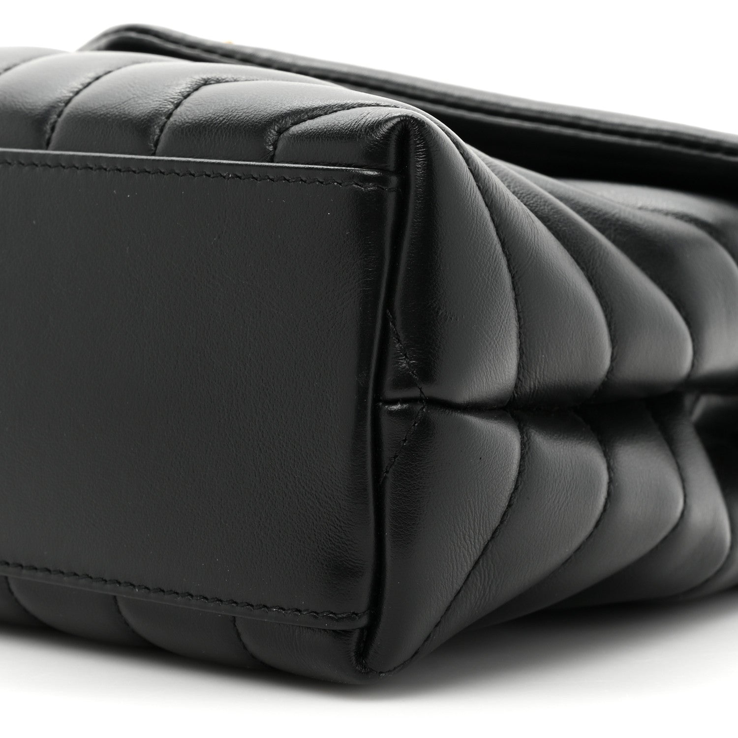 Saint Laurent Calfskin Y Quilted Monogram Small Loulou Chain Satchel Black 9 of 13