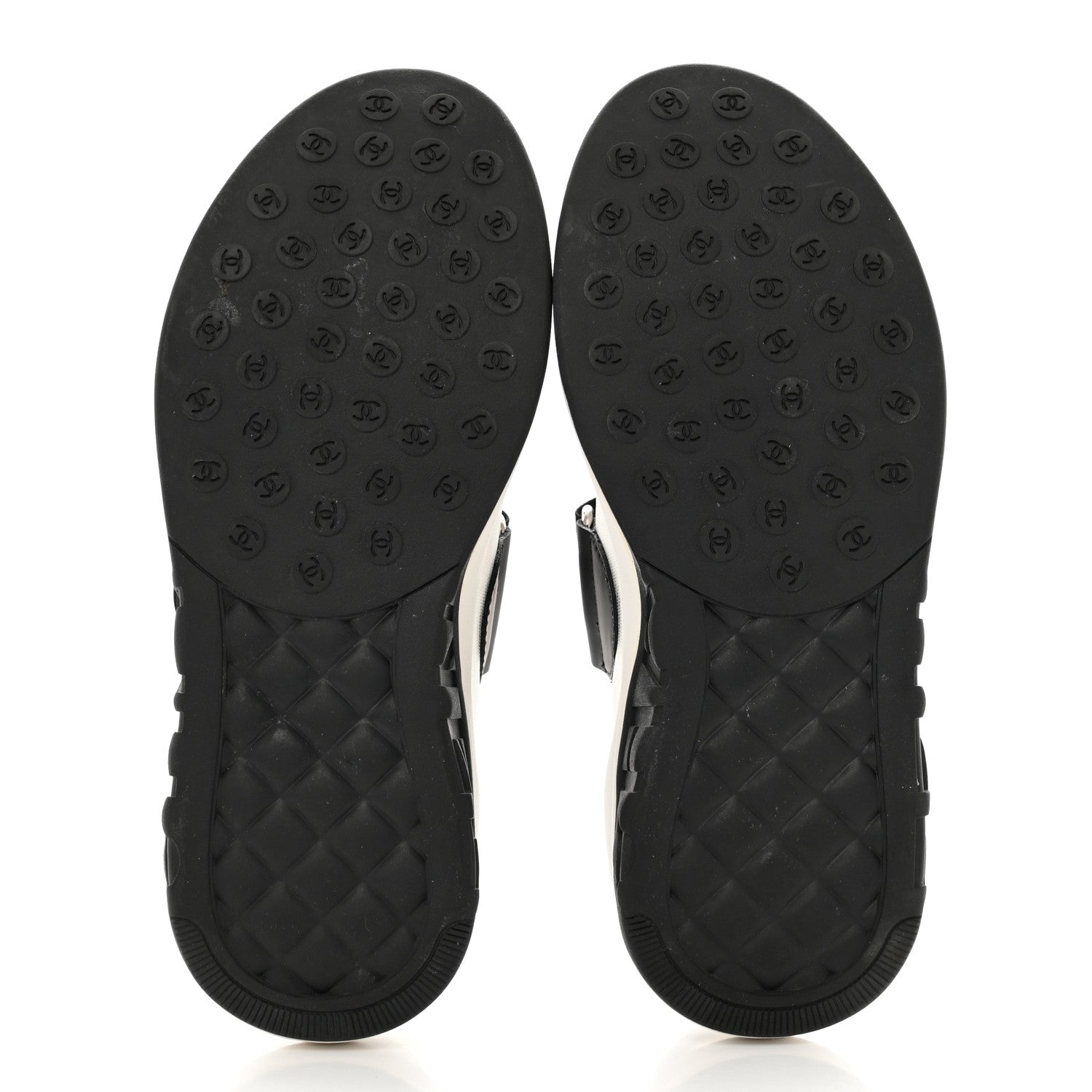 Chanel Mesh Lycra CC Sneakers 35 White Black 5 of 8
