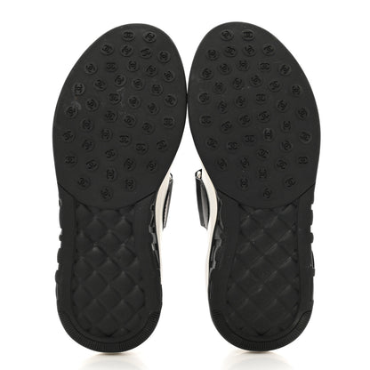 Chanel Mesh Lycra CC Sneakers 35 White Black 5 of 8