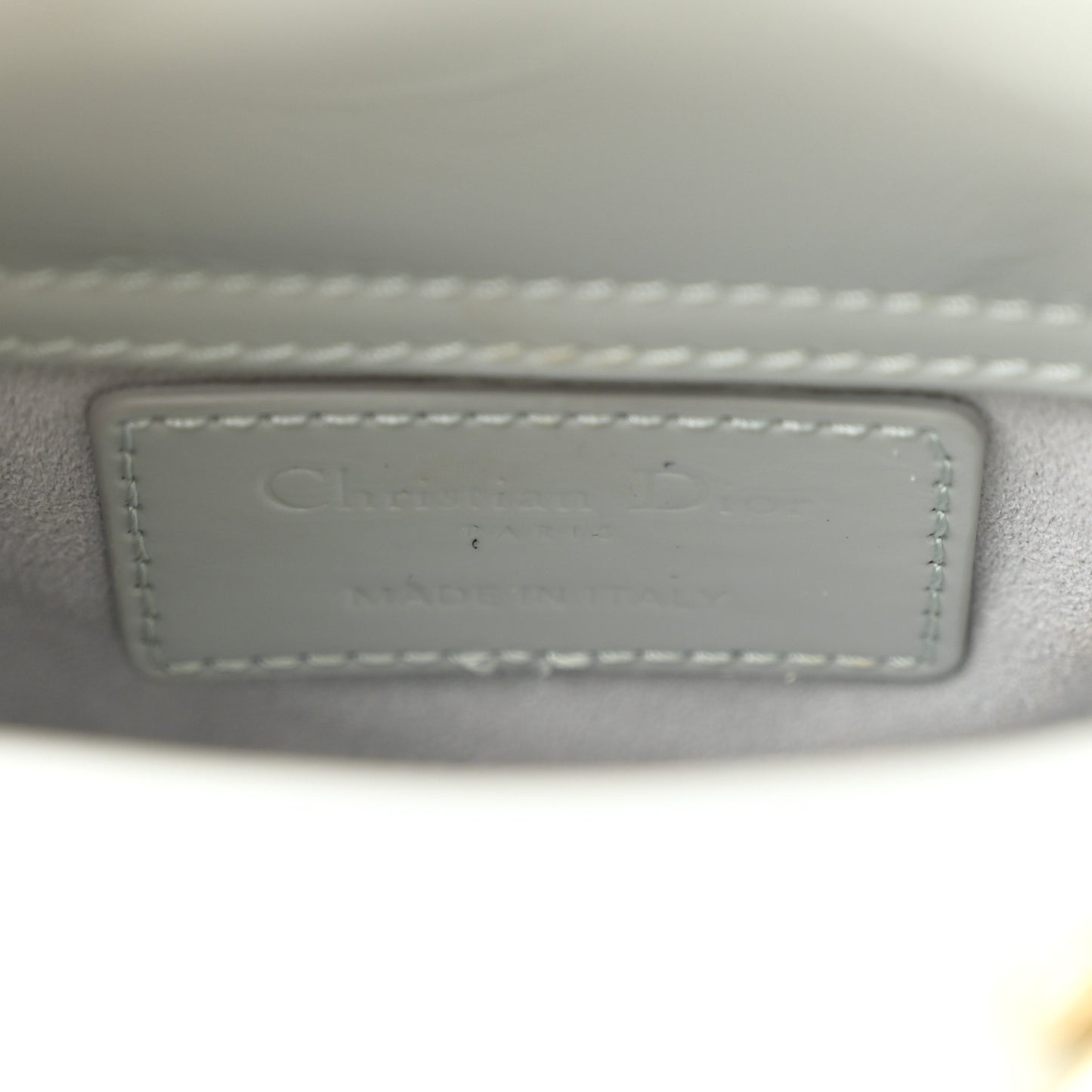 Patent Cannage Micro Lady Dior Light Blue