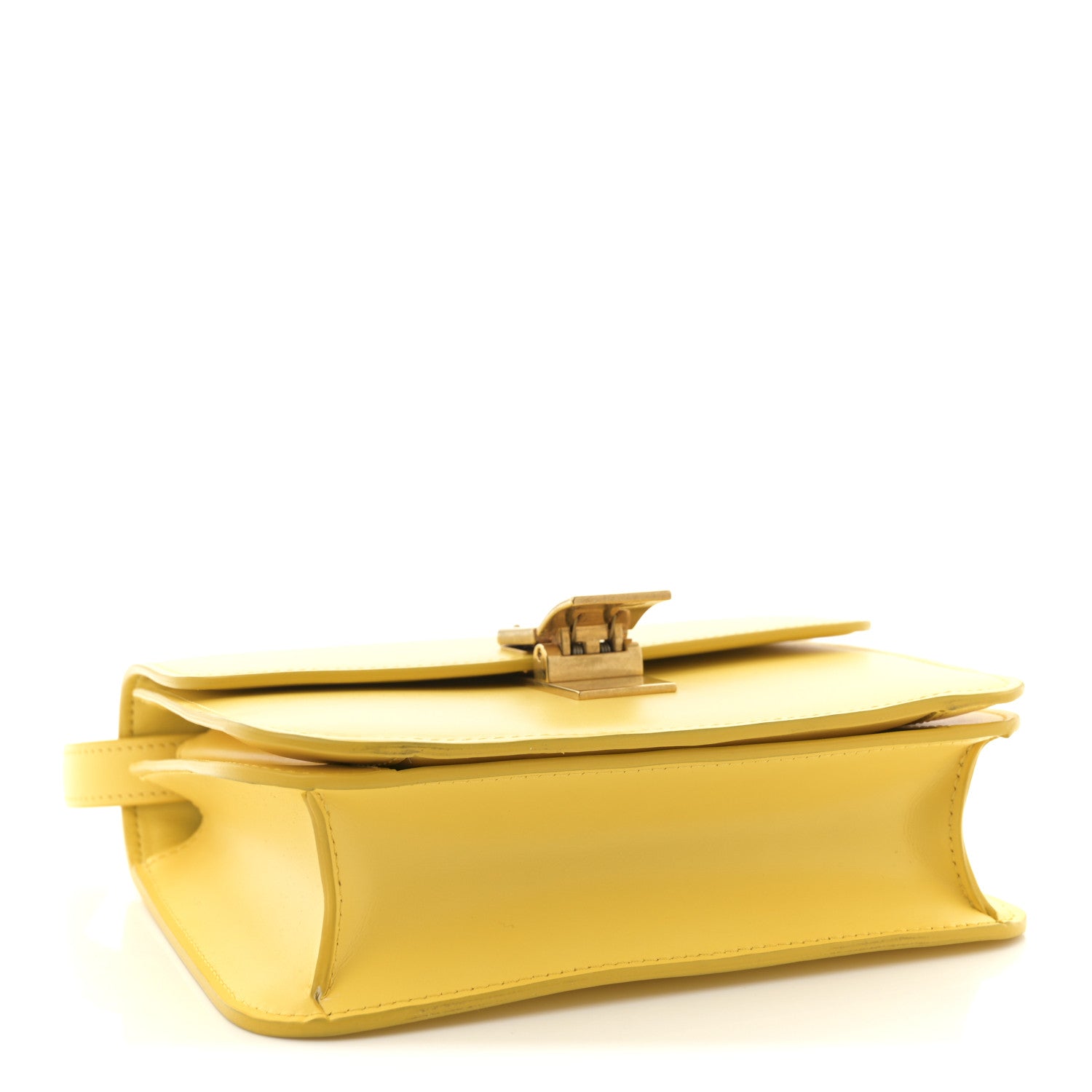 Celine Box Calfskin Teen Classic Box Flap Bag Yellow 1770149