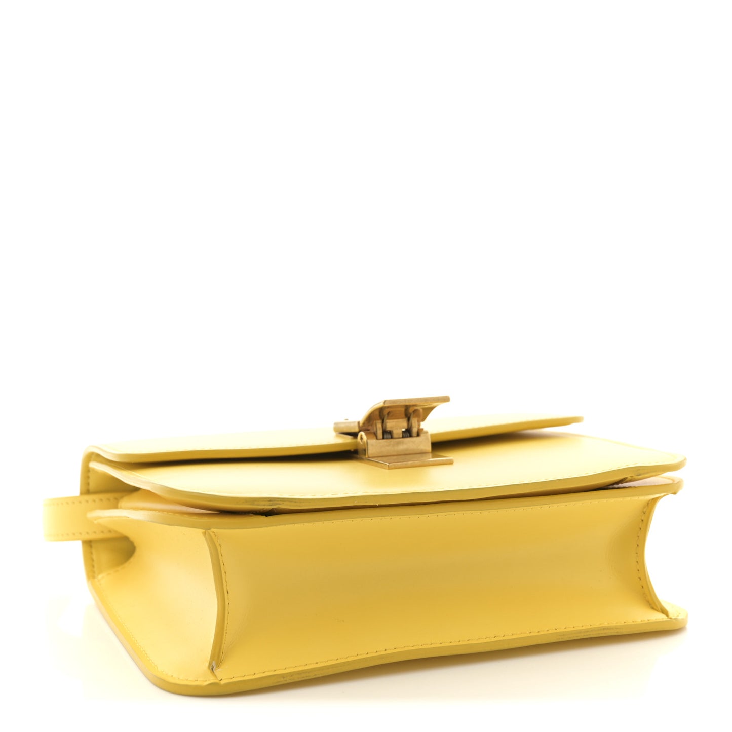 Box Calfskin Teen Classic Box Flap Bag Yellow