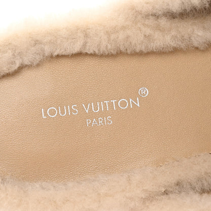 Louis Vuitton Shearling Suede LV Mare Open Back Loafer 40 Beige 8 of 10