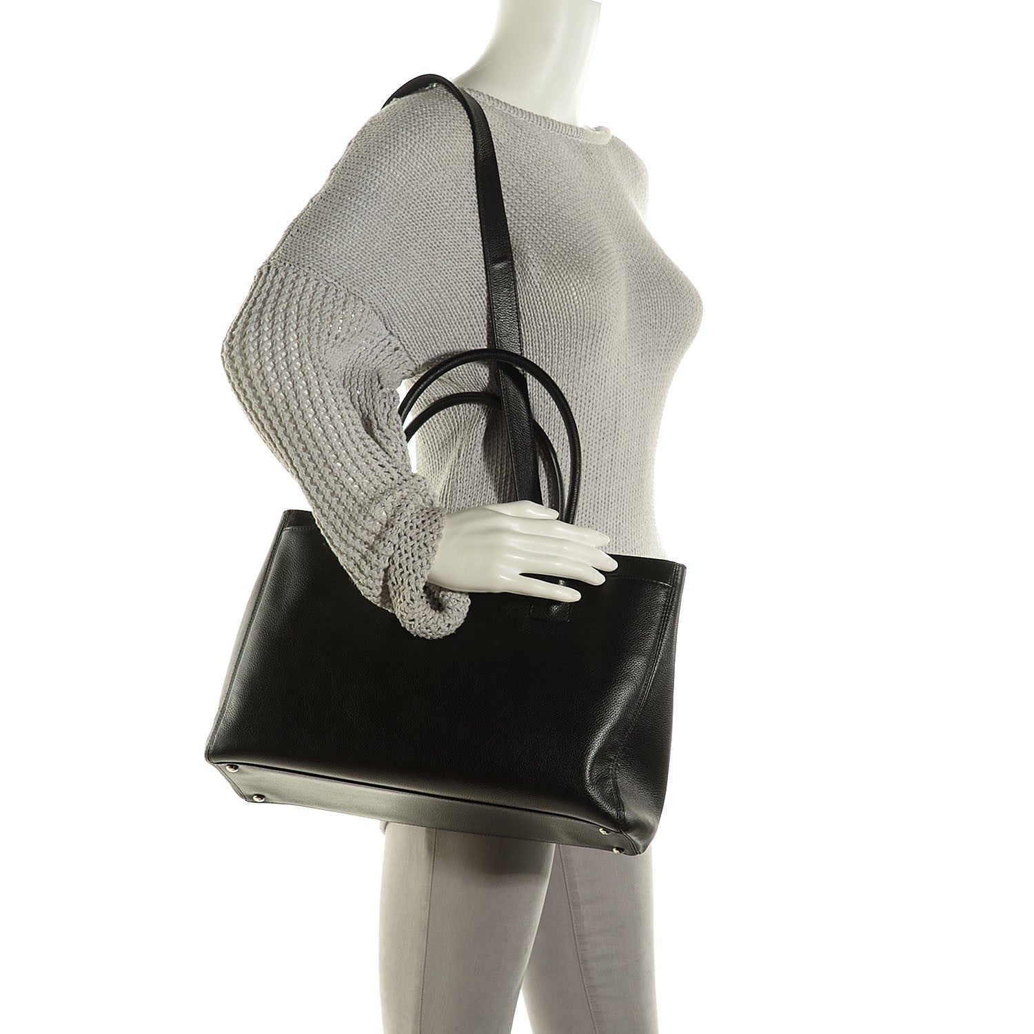 Chanel Calfskin Cerf Executive Shopper Tote Black 2 of 7