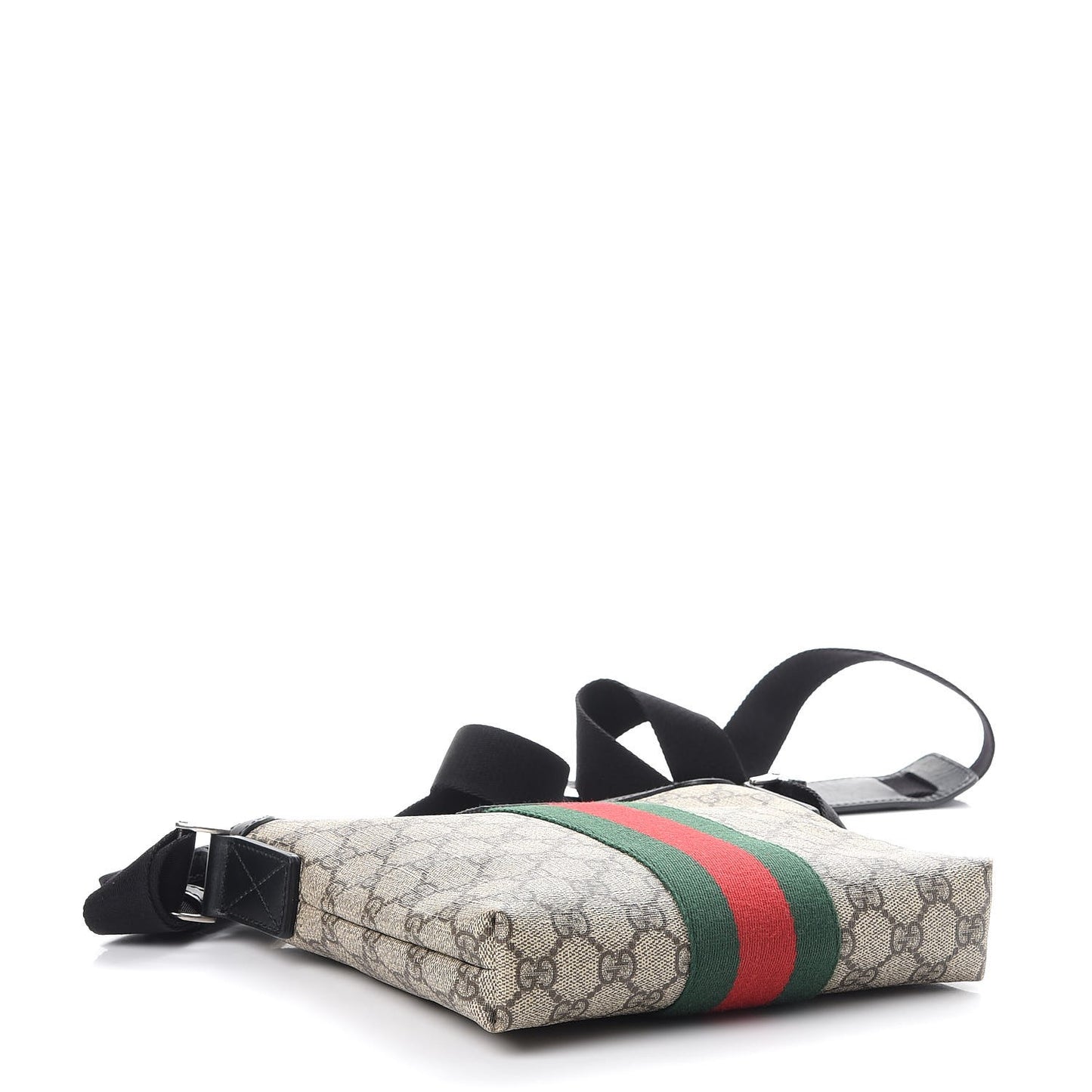 GG Supreme Monogram Web Messenger Bag Black