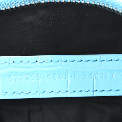 Balenciaga Extra Supple Calfskin Crocodile Embossed Le Cagole Shoulder Bag XS Cyan 8 of 11