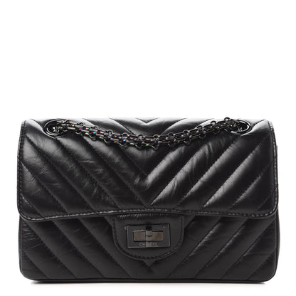 Chanel Aged Calfskin Chevron Quilted 2.55 Reissue Mini Flap So Black 1 of 11