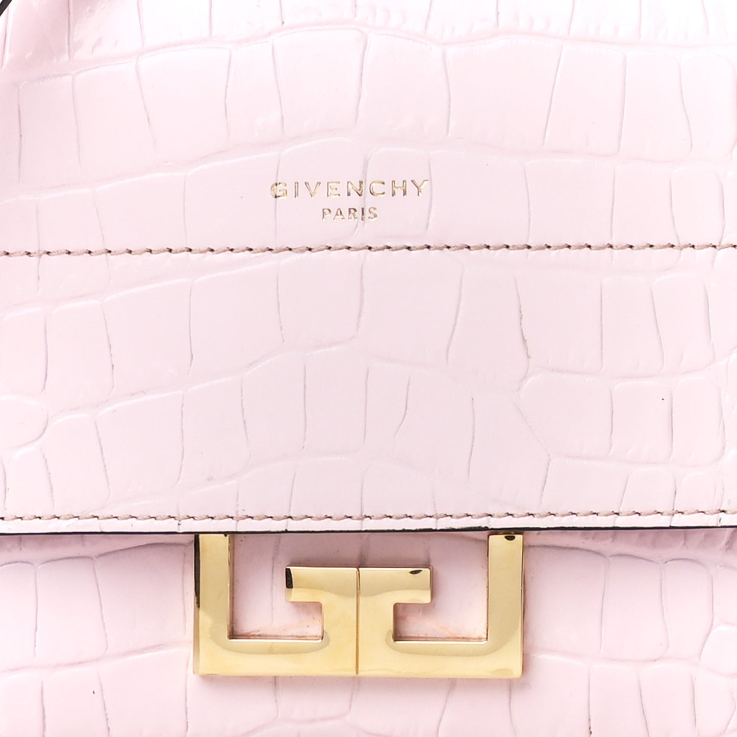 Calfskin Crocodile Embossed Mini Eden Top Handle Pink