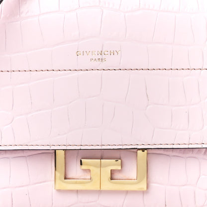 Givenchy Calfskin Crocodile Embossed Mini Eden Top Handle Pink 10 of 13