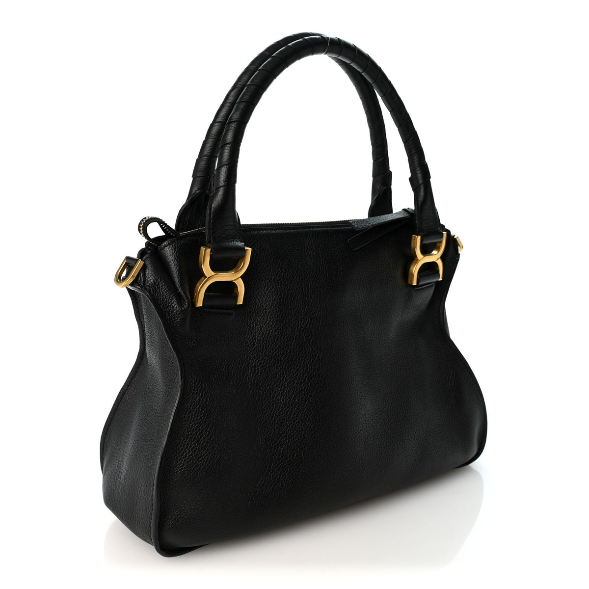 Calfskin Medium Marcie Satchel Black