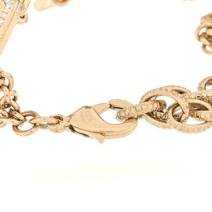Chanel Metal Crystal Cha-Nel Logo Choker Necklace Multicolor Gold 4 of 5