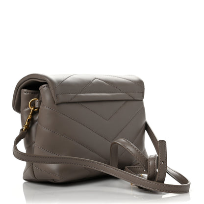 Saint Laurent Calfskin Y Quilted Monogram Toy Loulou Crossbody Bag Taupe 3 of 8