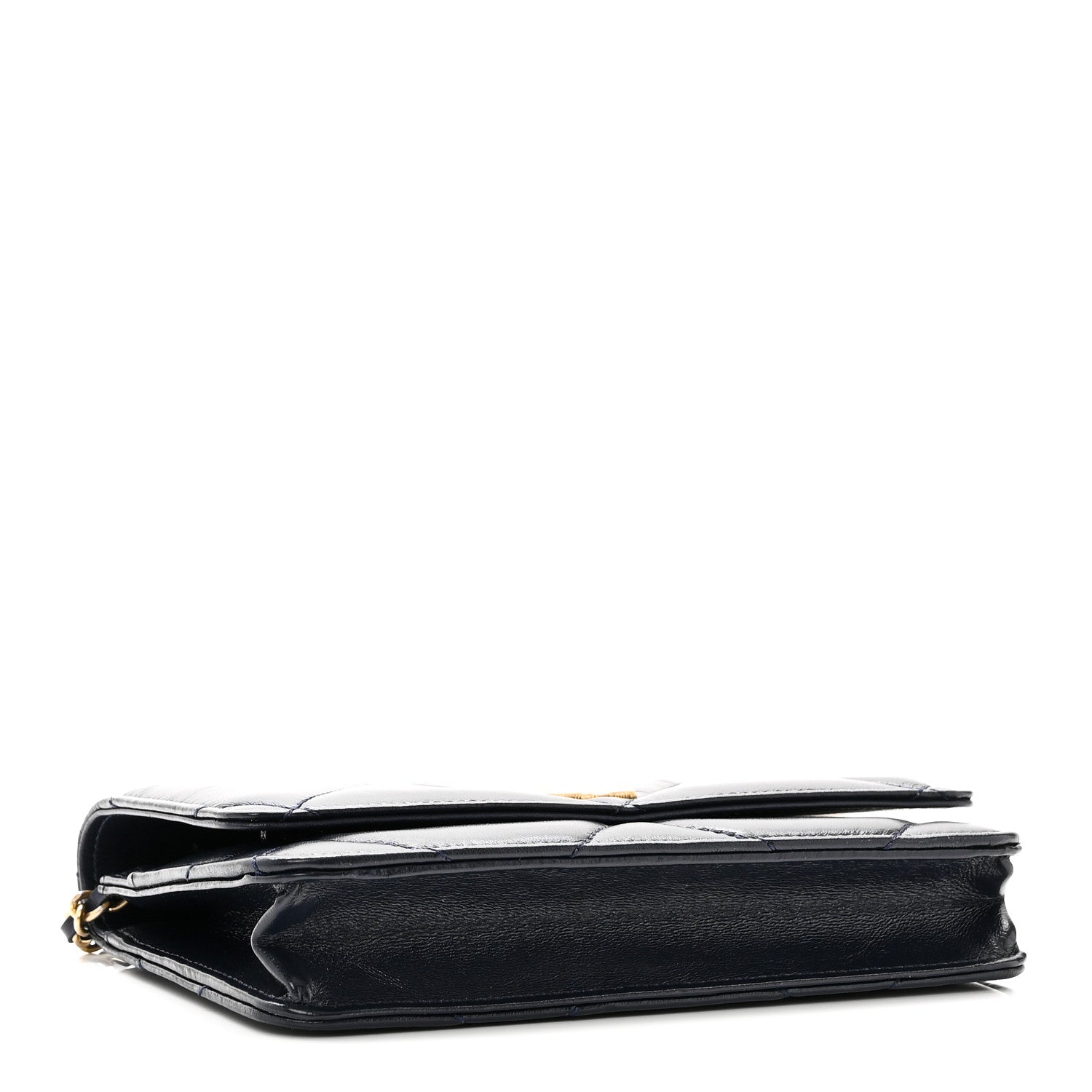 Chanel Lambskin Quilted Wallet On Chain WOC Navy 4 of 11