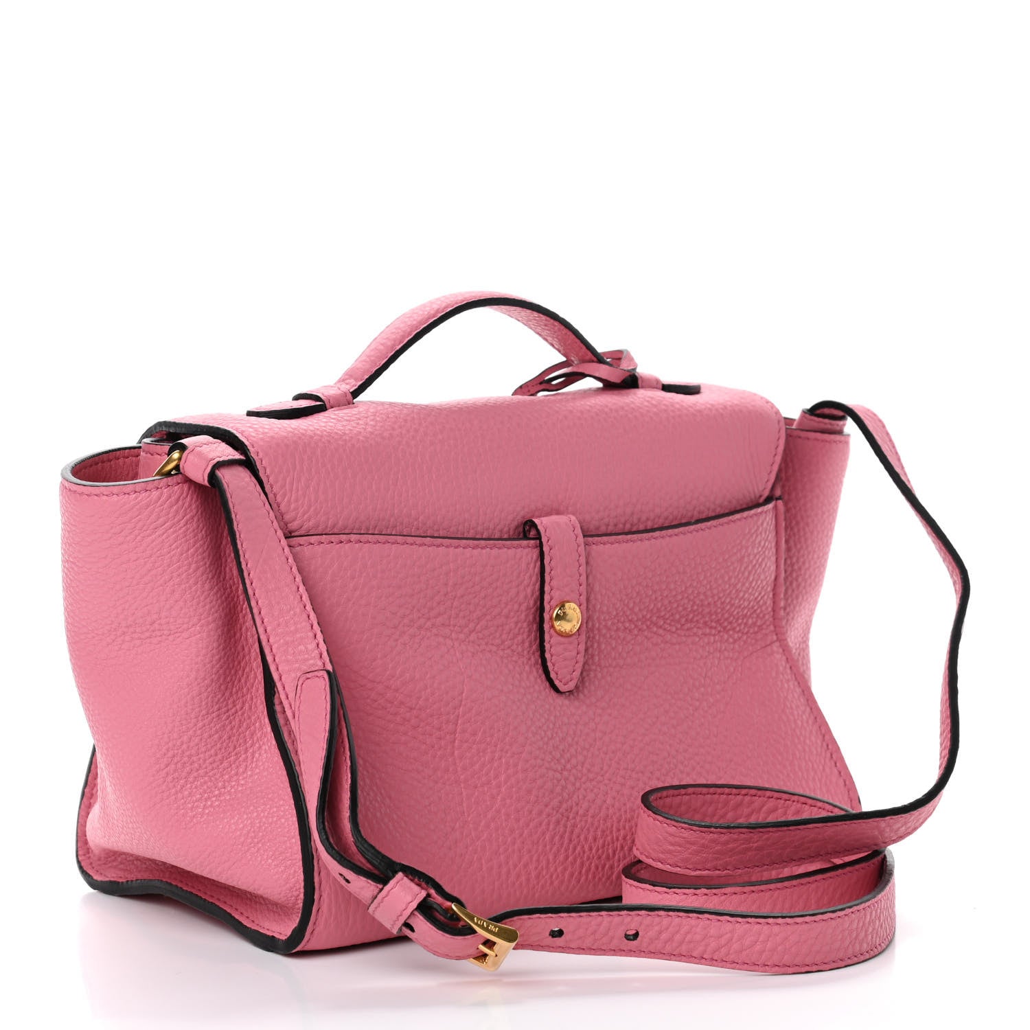 Prada Vitello Daino Sound Twin Pocket Satchel Begonia 2 of 4