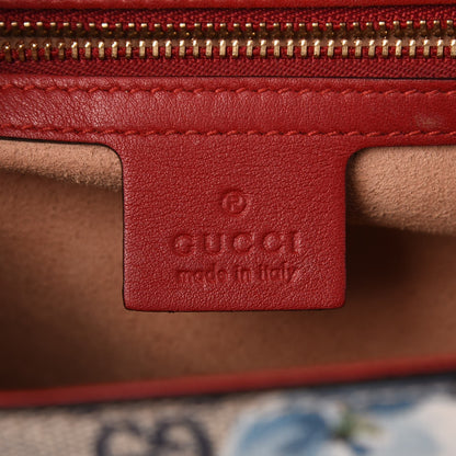 Gucci GG Supreme Monogram Blooms Medium Padlock Shoulder Bag Beige Blue Navy Hibiscus Red 7 of 9