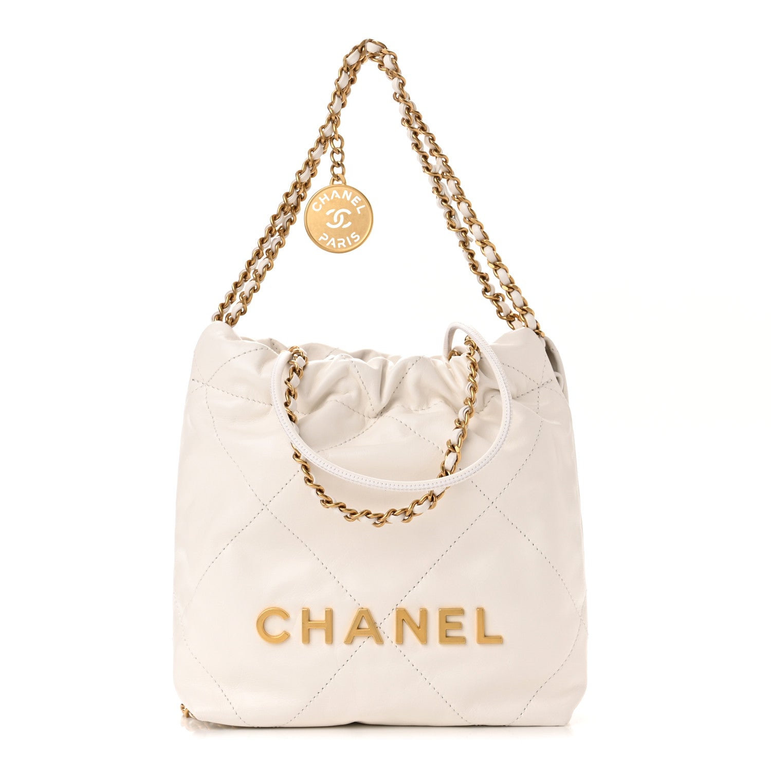 Chanel Shiny Calfskin Quilted Mini Chanel 22 White 1 of 10