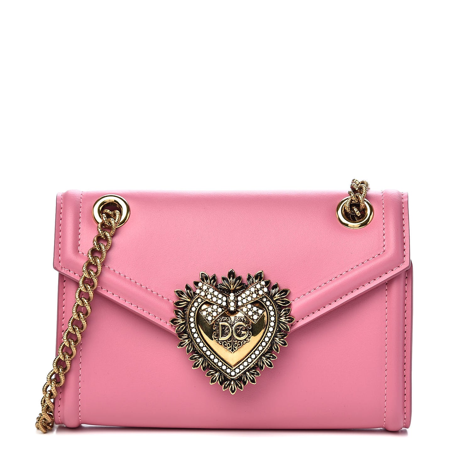 Smooth Calfskin Mini Devotion Crossbody Bag Rosa