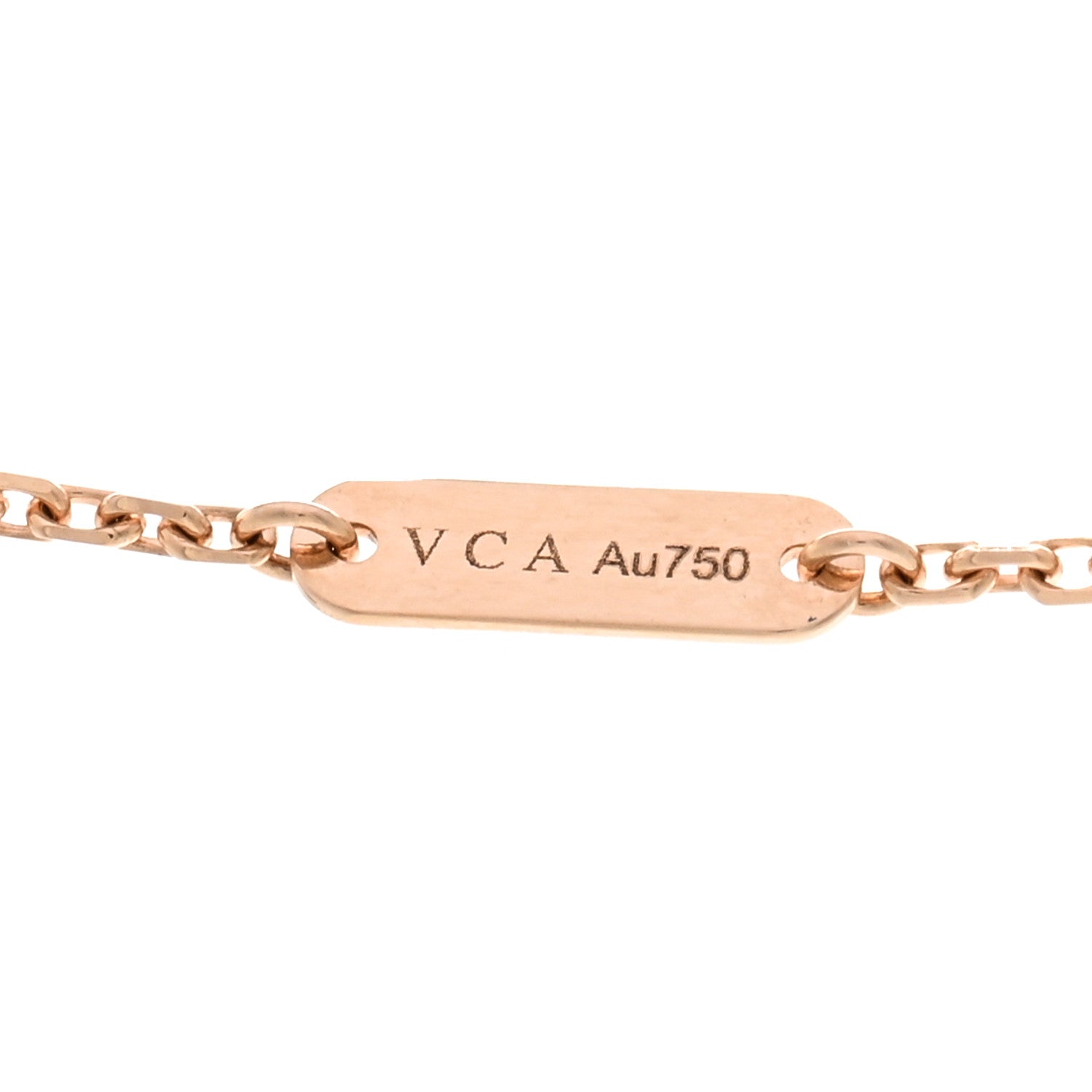 Van Cleef & Arpels 18K Rose Gold Diamond Pink Porcelain Vintage Alhambra Pendant Necklace 4 of 5