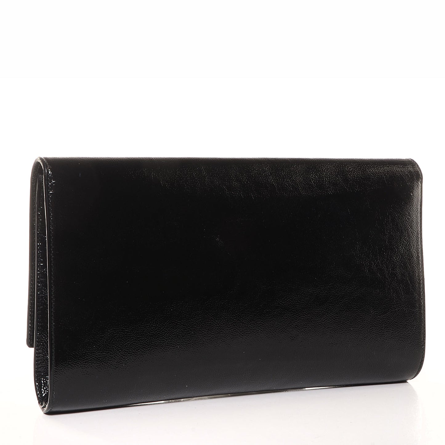 Textured Patent Monogram Large Belle De Jour Clutch Black