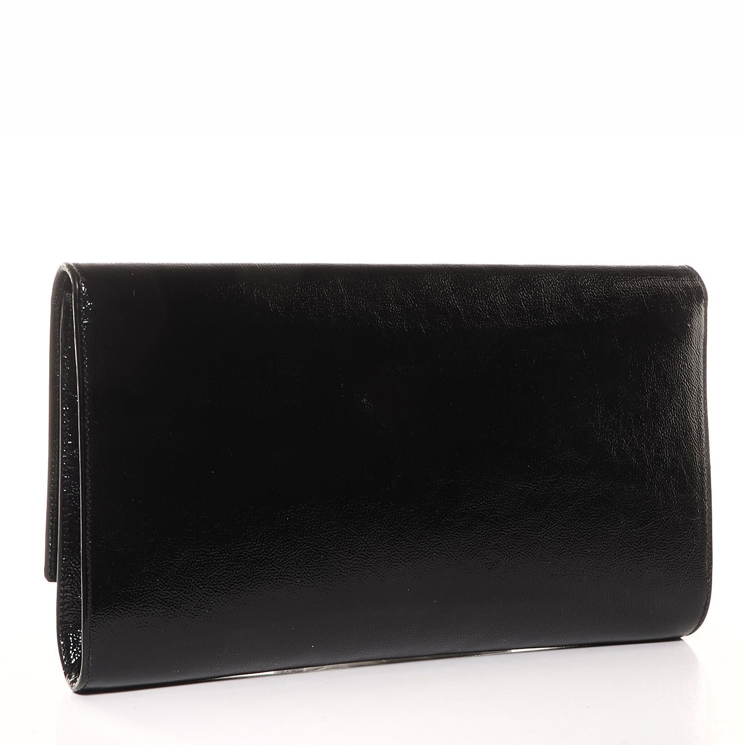 Saint Laurent Textured Patent Monogram Large Belle De Jour Clutch Black 3 of 7