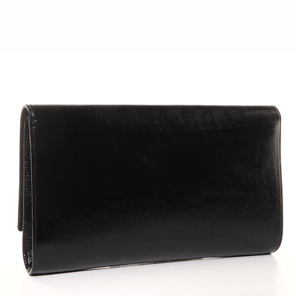 Saint Laurent Textured Patent Monogram Large Belle De Jour Clutch Black 3 of 7