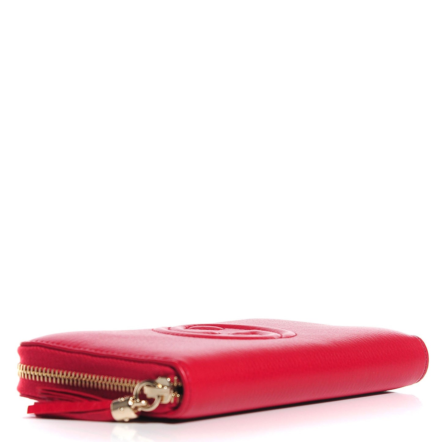 Pebbled Calfskin Soho Zip Around Wallet Tabasco Red