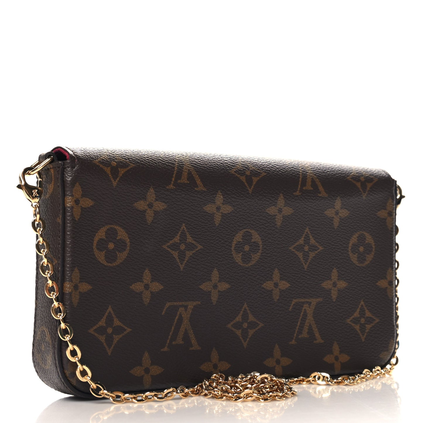 Monogram Pochette Felicie Chain Wallet Fuchsia