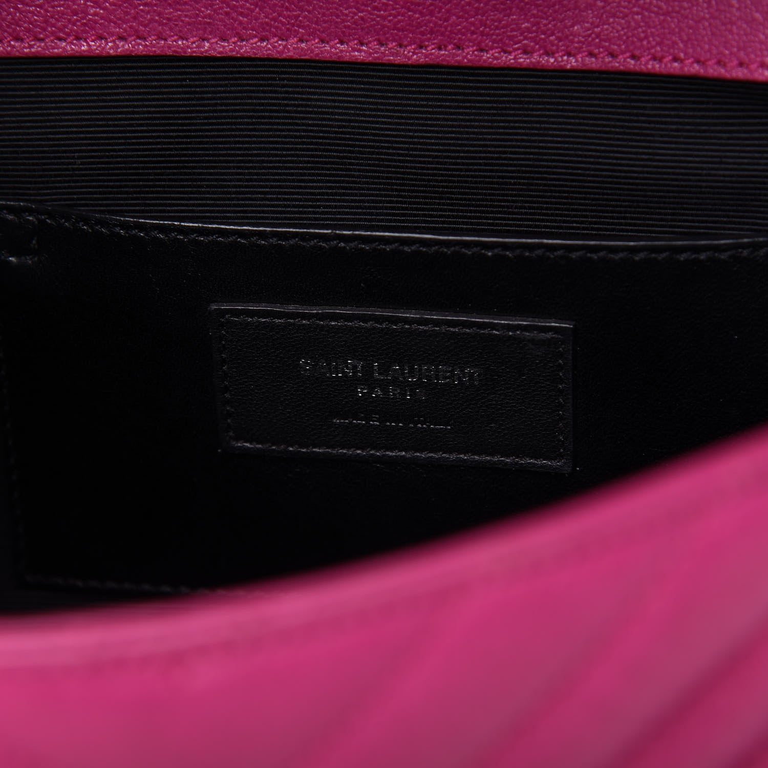 Saint Laurent Sheepskin Matelasse Chevron Medium Monogram Chain Bag Electric Pink 9 of 12