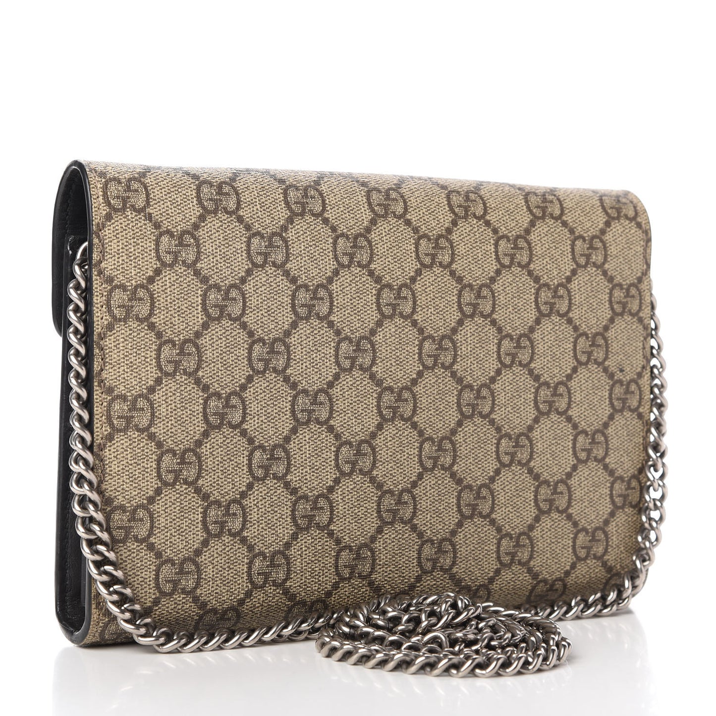 GG Supreme Monogram Mini Dionysus Chain Wallet Beige Black