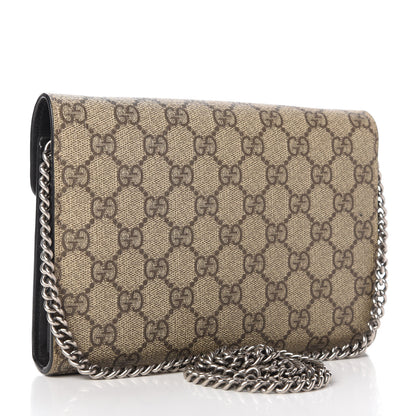 Gucci GG Supreme Monogram Mini Dionysus Chain Wallet Beige Black 3 of 11