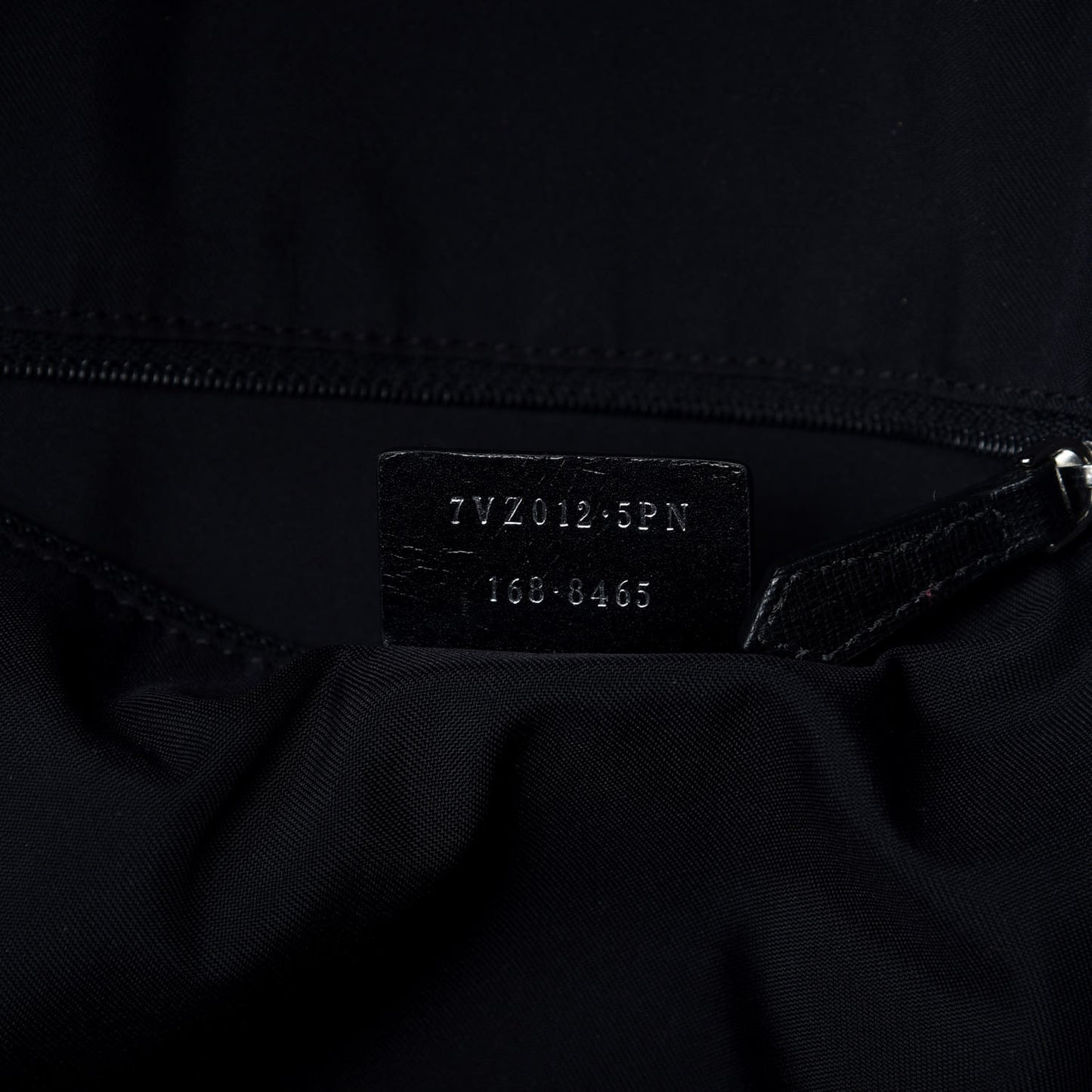 Nylon Shearling Block Letter Backpack Black