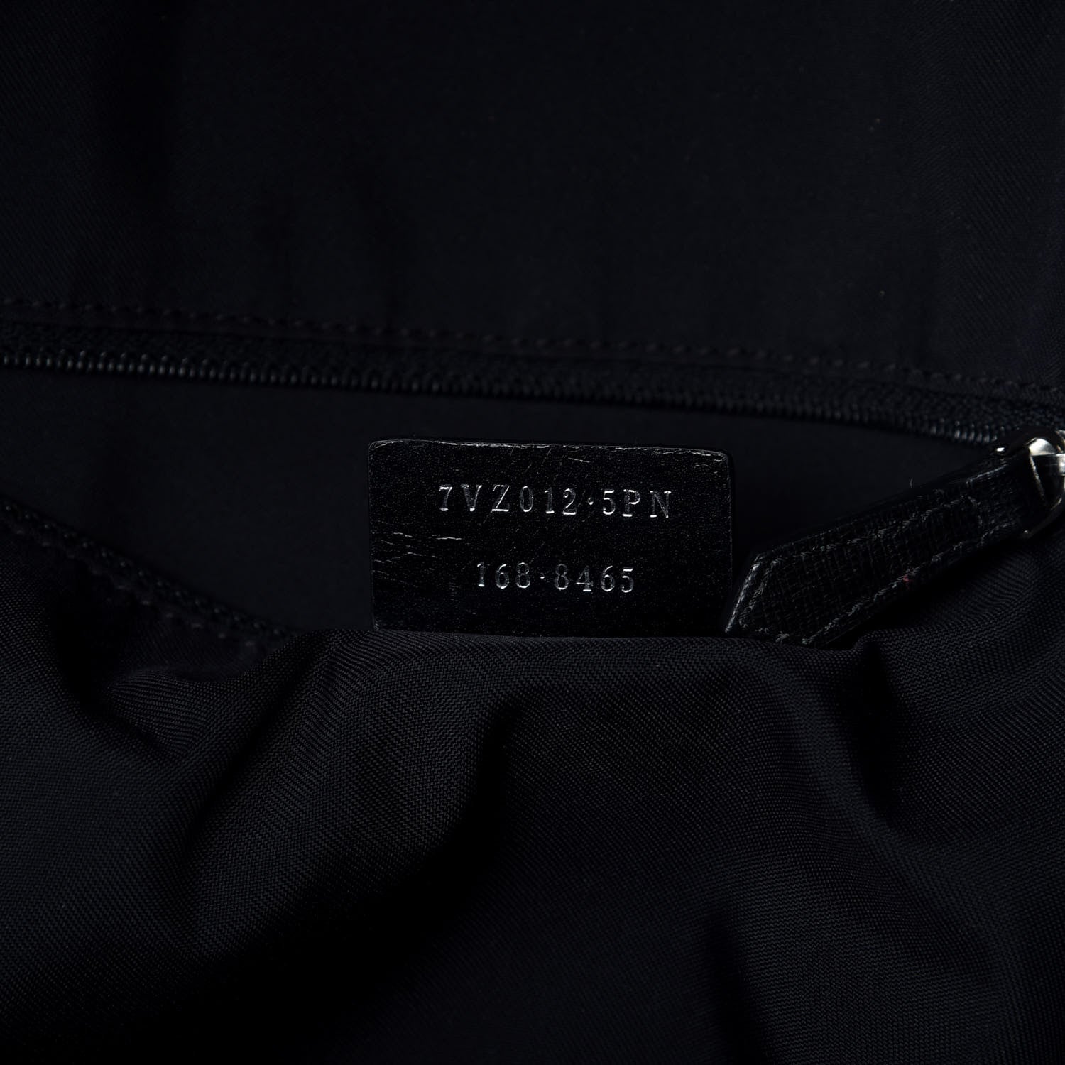 Fendi Nylon Shearling Block Letter Backpack Black 7 of 9