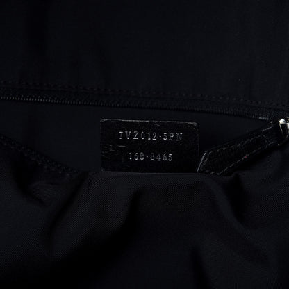 Fendi Nylon Shearling Block Letter Backpack Black 7 of 9