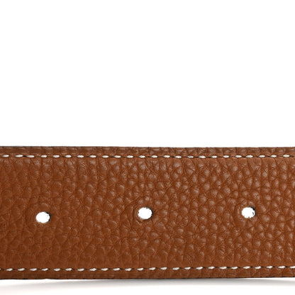 Hermes Box Togo Reversible 32mm Belt Strap 85 34 Black Gold 4 of 6