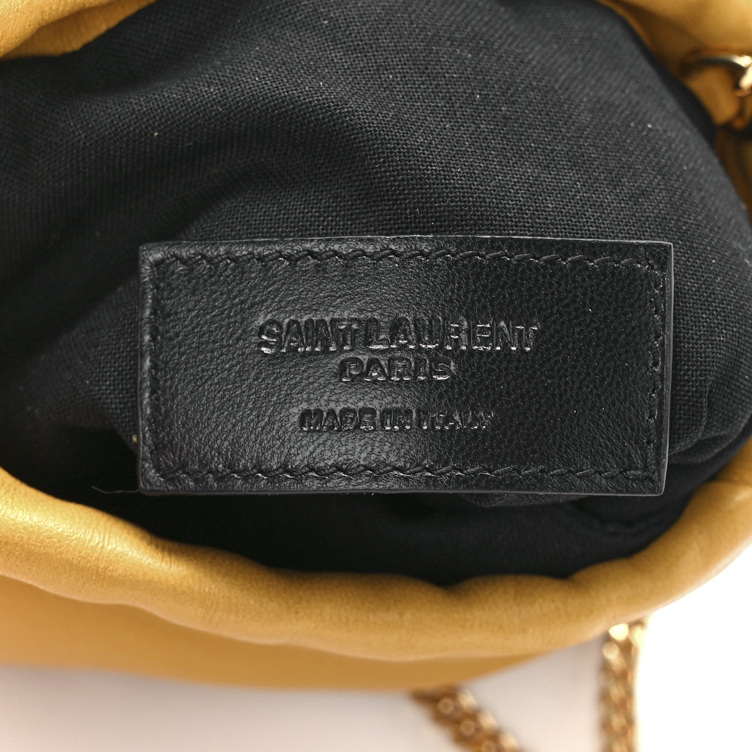 Saint Laurent Lambskin Paris Drawstring Pouch Saffran 6 of 11