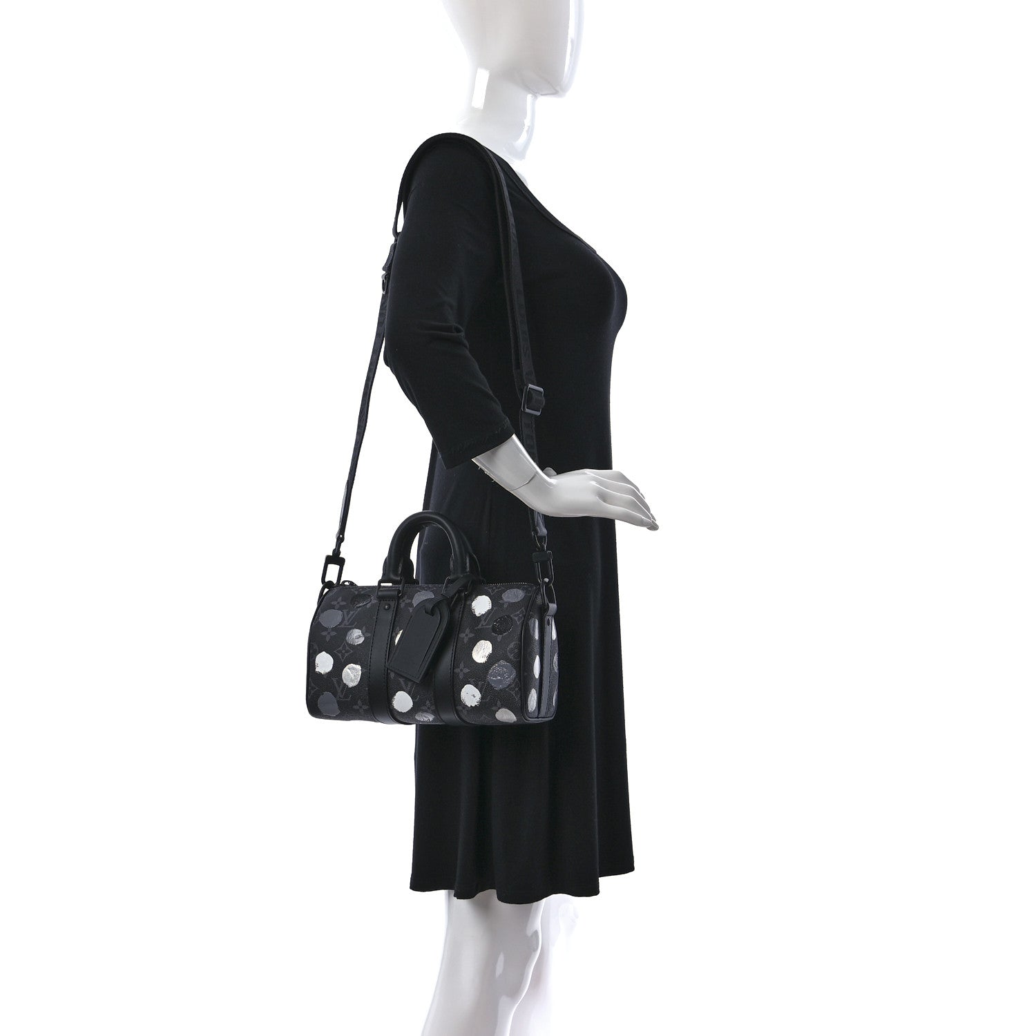Louis Vuitton LV X YK Monogram Eclipse Keepall Bandouliere 25 Black Silver 2 of 8