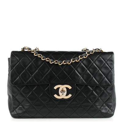 Chanel Lambskin Quilted XL Jumbo Single Flap Black 1 of 10