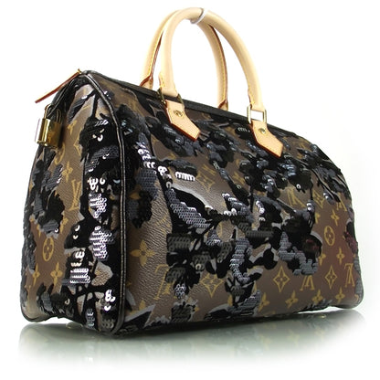 Louis Vuitton Monogram Fleur De Jais Sequins Speedy 30 3 of 12