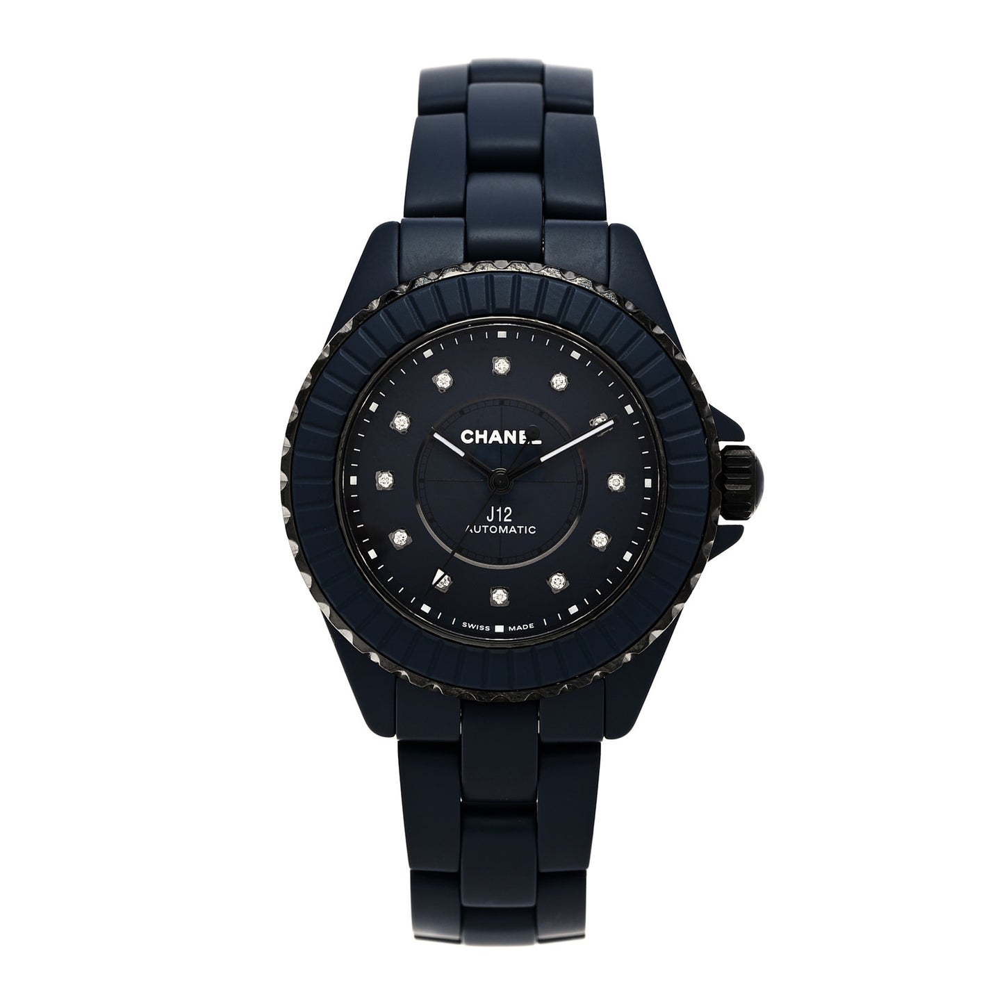 Stainless Steel Ceramic Diamond 33mm J12 Automatic Watch Blue