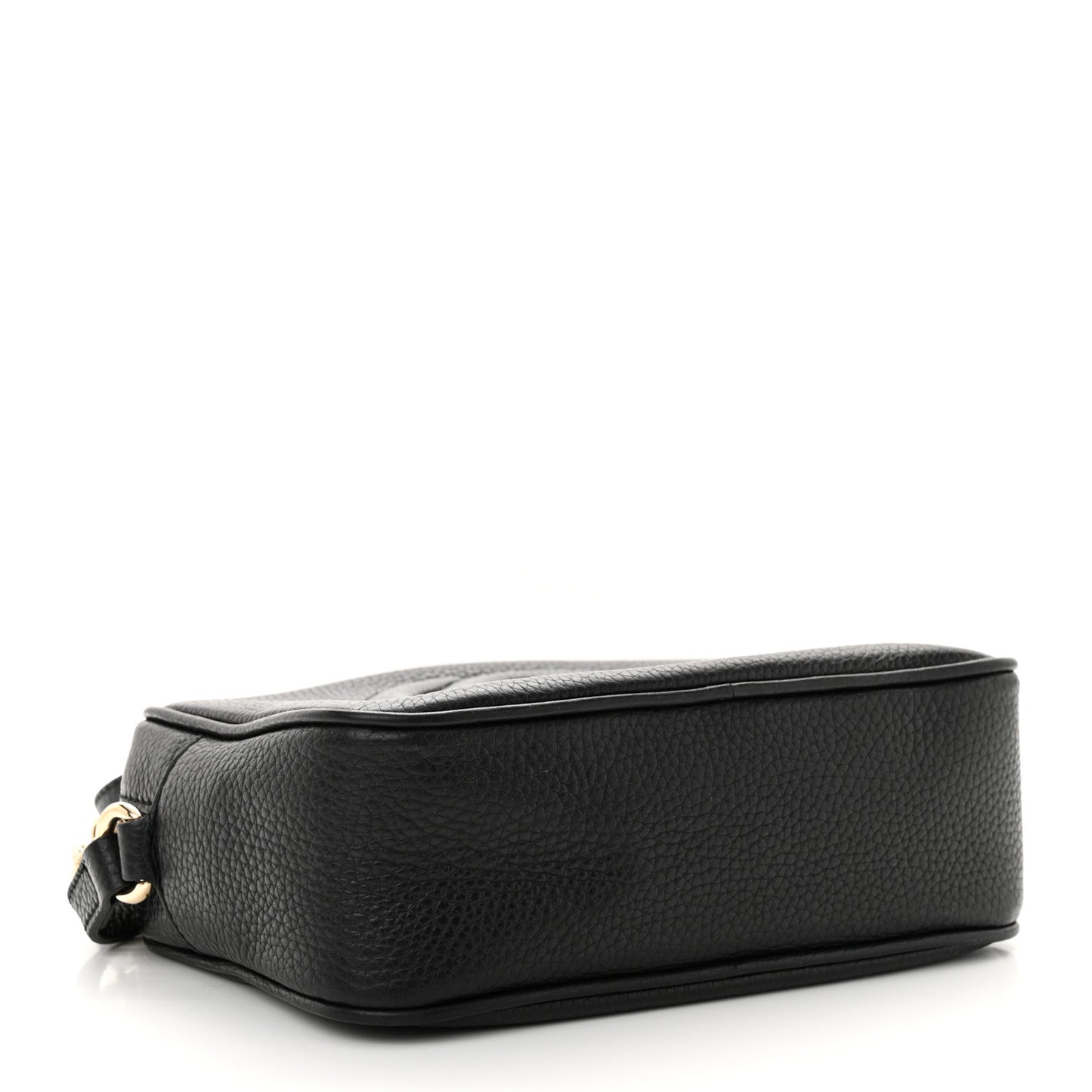 Pebbled Calfskin Small Soho Disco Bag Black