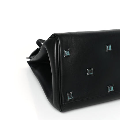 Salvatore Ferragamo Calfskin Large Studio Bag Black 7 of 8