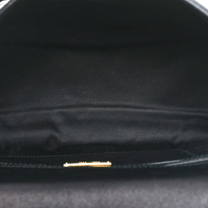 Miu Miu Goatskin Madras Click Top Handle Petrolio Black 5 of 9